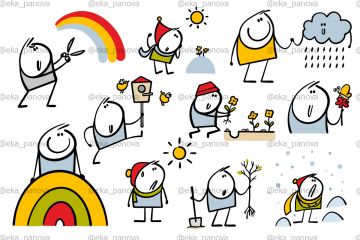 Векторные иллюстрации "Времена года"