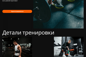 Два блока сайта для спорт зала