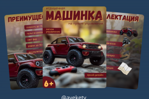 Продающая инфографика для игрушечной машинки на пульте управления