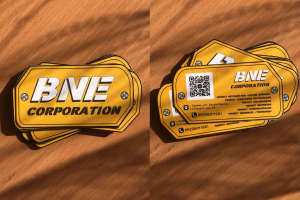 Визитки для корпорации BNE Motors, которая занимается ремонтом мототехники и поставками деталей