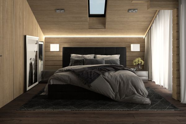 Дизайн - проект загородного дома 180 кв.м.-спальня