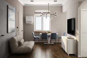 Дизайн - проект квартиры 80 кв.м г.Москва - кухня-гостиная