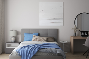 Дизайн - проект квартиры ЖК Декарт 53 кв.м.-спальня, прихожая и санузел