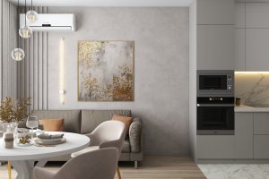 Дизайн - проект квартиры 52 кв.м ЖК Кит-кухня-гостиная