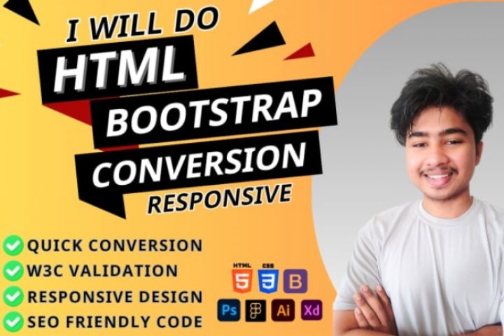 Я конвертирую PSD в HTML, Figma в адаптивный сайт на Bootstrap. - 5451454