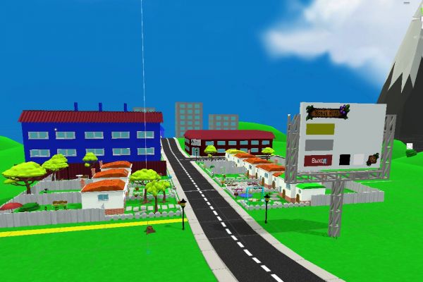 3D модель города Нейборвиль для фан игры по Plants vs. Zombies