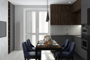Дизайн проект квартиры 60 кв.м в ЖК "Кутузов град" - кухня