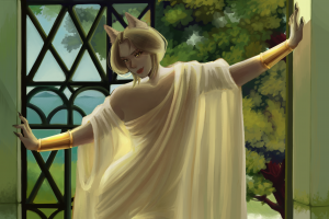 Иллюстрация оригинального персонажа в греческом стиле