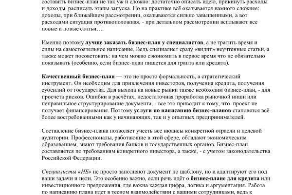 Статья с CEO "Почему лучше заказать бизнес-план у специалистов, а не писать самому"