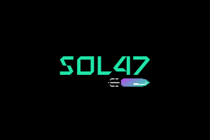 SOL47 — проект, выполненный по брифу с заданными референсами. Логотип разработан в стилистике цифровой среды и ретро-футуризма.