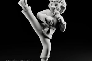 3D модель под печать, бык-каратист для школы единоборств