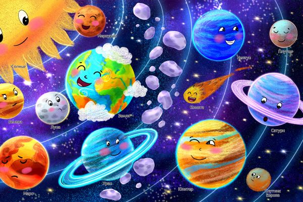 Иллюстрация для книжного пособия про космос