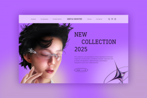 Главная страница сайта для бренда очков