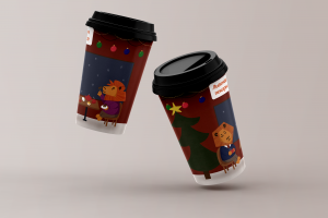 Иллюстрации для стаканчика кофе на новогоднюю тематику