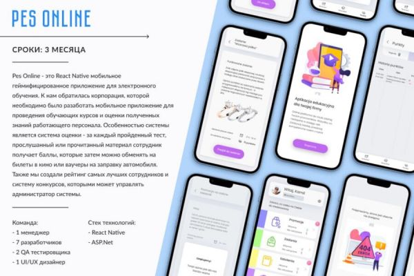 Геймифицированное мобильное приложение для корпоративного обучения " PES ONLINE"