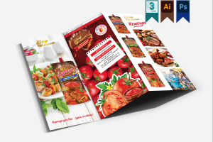 Проект включает в себя создание графического дизайна буклета, логотипа и концепции упаковок для торговой марки "Шеф меню".