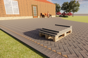 План мощения брусчаткой площадей участка