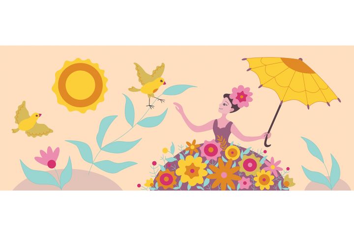 Иллюстрация минималистичная для росписи стены - 5471417