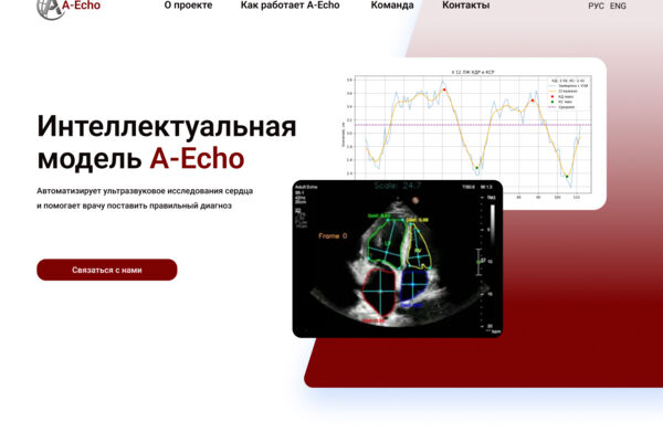 Лендинг для IT проекта в области медицины "А-Эхо"