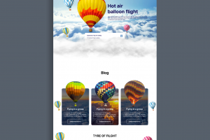 Дизайн лендинга  Полет на воздушном шаре
