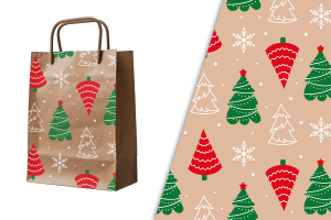 Новогодний паттерн для крафтового пакета