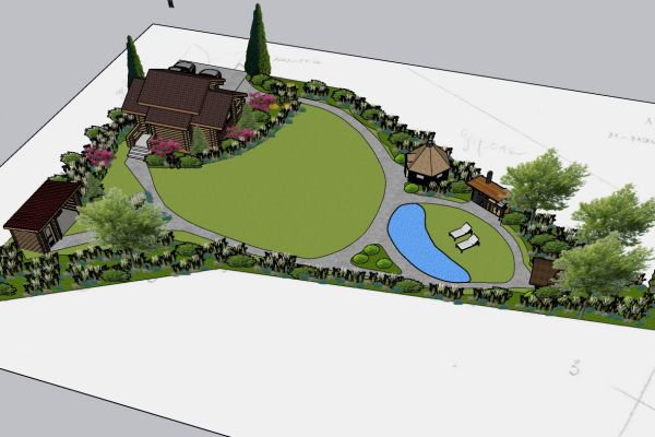 эскизное проектирование и 3D визуализация участка Дубки