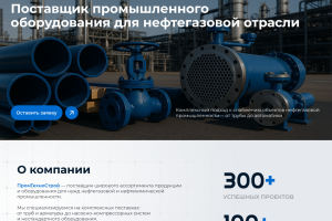 Разработка сайта-лендинг для компании ПромТехноСтрой - поставщик промышленного оборудования для нефтегазовой отрасли