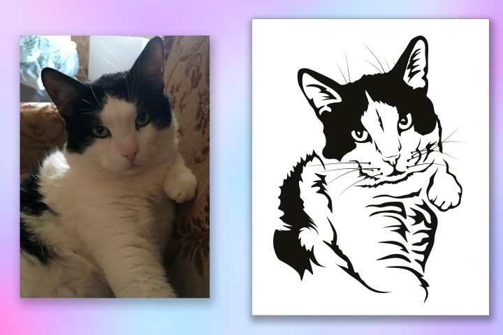 Портрет по фото вашего питомца, портрет в векторе ина заказ - 5477663