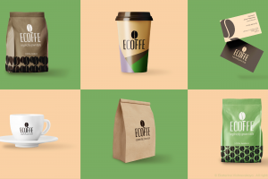 Логотип и фирменный стиль кофейни.