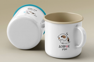 дизайн для кружек с фирменными иллюстрациями