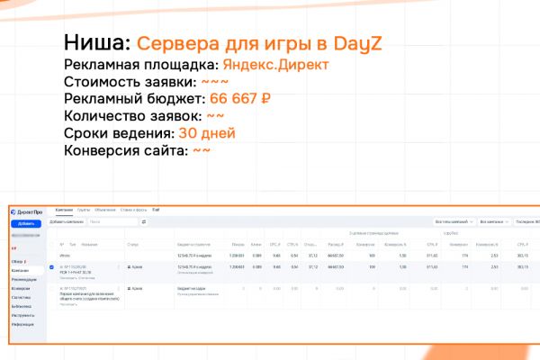 Кейс: Серверы для игры DayZ - Яндекс.Директ.