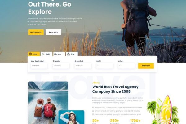 Одностраничный сайт для продажи туров