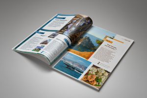 Верстка мини-журнала для туристического агентства "East Line"