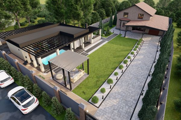 Ландшафтная визуализация жилого участка