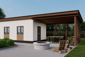 Дизайн экстерьера и интерьера зоны барбекю (дневные\ночные визуализации)