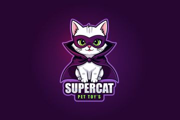Логотип игрушек для животных "SUPER CAT"
