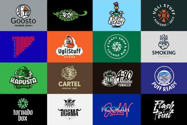 Подборка логотипов для кальянных и табачных компаний 2017 - 2024