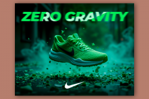 Концепт рекламного баннера для бренда кроссовок