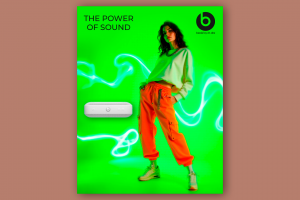 Концепт рекламного плаката для портативных колонок