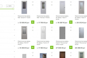 создание большого объема карточек на сайте дверей