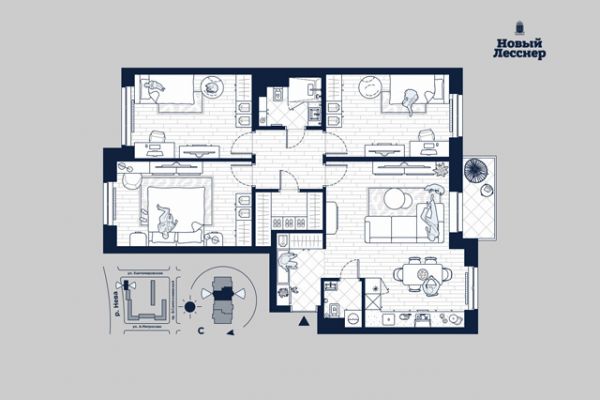 Оформление планов застройщика ОТДЕЛСТРОЙ для ЖК "Новый Ленсснер"