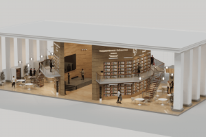 3D Visualization of the exhibition stand (pavilion) for the Lenin Library