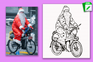 Создание портрета по фото в векторе для гравировки