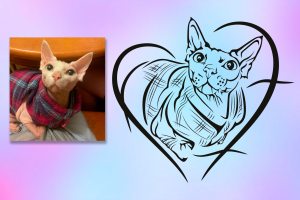 Стилизованный портрет питомца в векторе