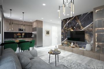 Дизайн-проект квартиры с 3D визуализацией и чертежами