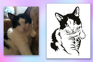 Портрет питомца по фото для гравировки