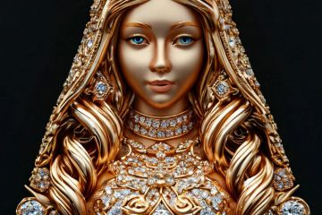 Изображение украшения — кулон в виде Снегурочки (лицо и бюст), формат JPEG