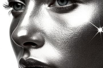 Изображение серебряного лица девушки