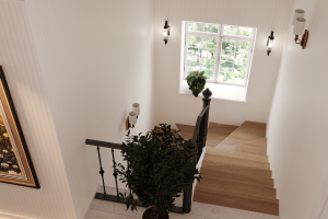 Лестница с коваными балясинами