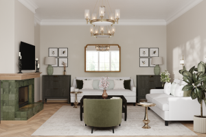 Гостиная с камином.